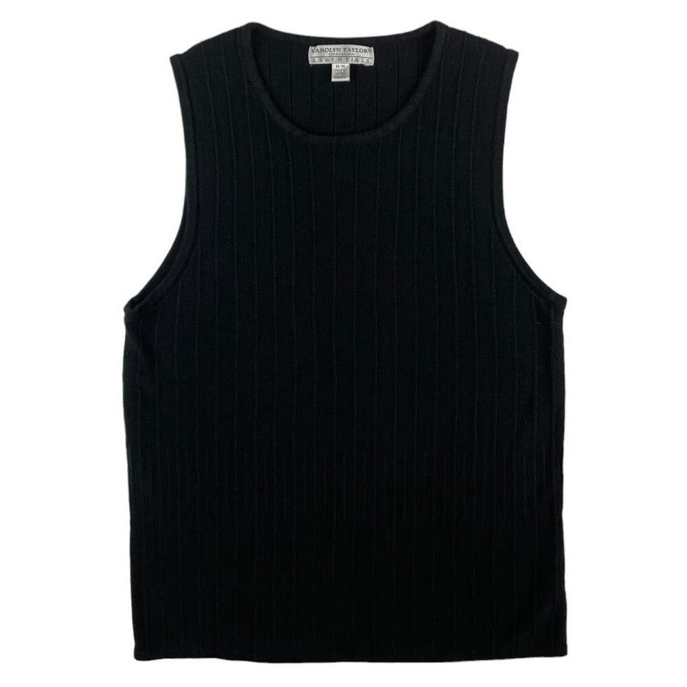 Carolyn Taylor Black Sleeveless Pullover Top Size Medium A0058